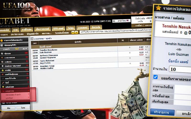 อัตราต่อรอง แทงมวยสากล UFA100