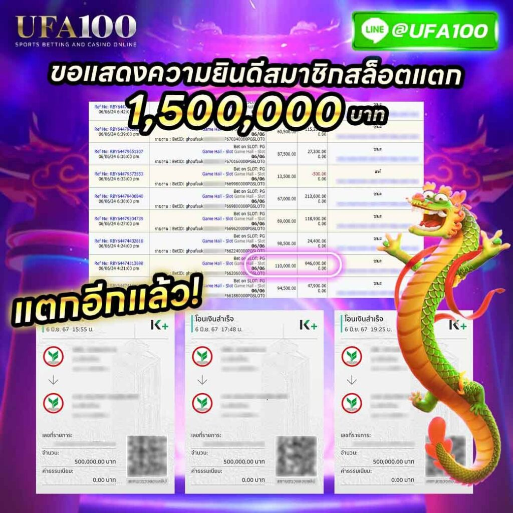 Fortune Dragon แตกอีกแล้ว สล็อตแตกหนัก เดือนนี้ ค่าย PG