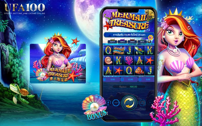 Mermaid Treasure สล็อตนางเงือก ค่าย Joker